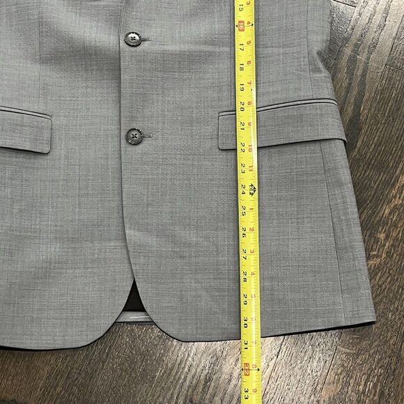 EXPRESS Blazer Men’s 40L Extra Slim Gray Two Button Sport Coat Career  Preppy - Picture 7 of 10